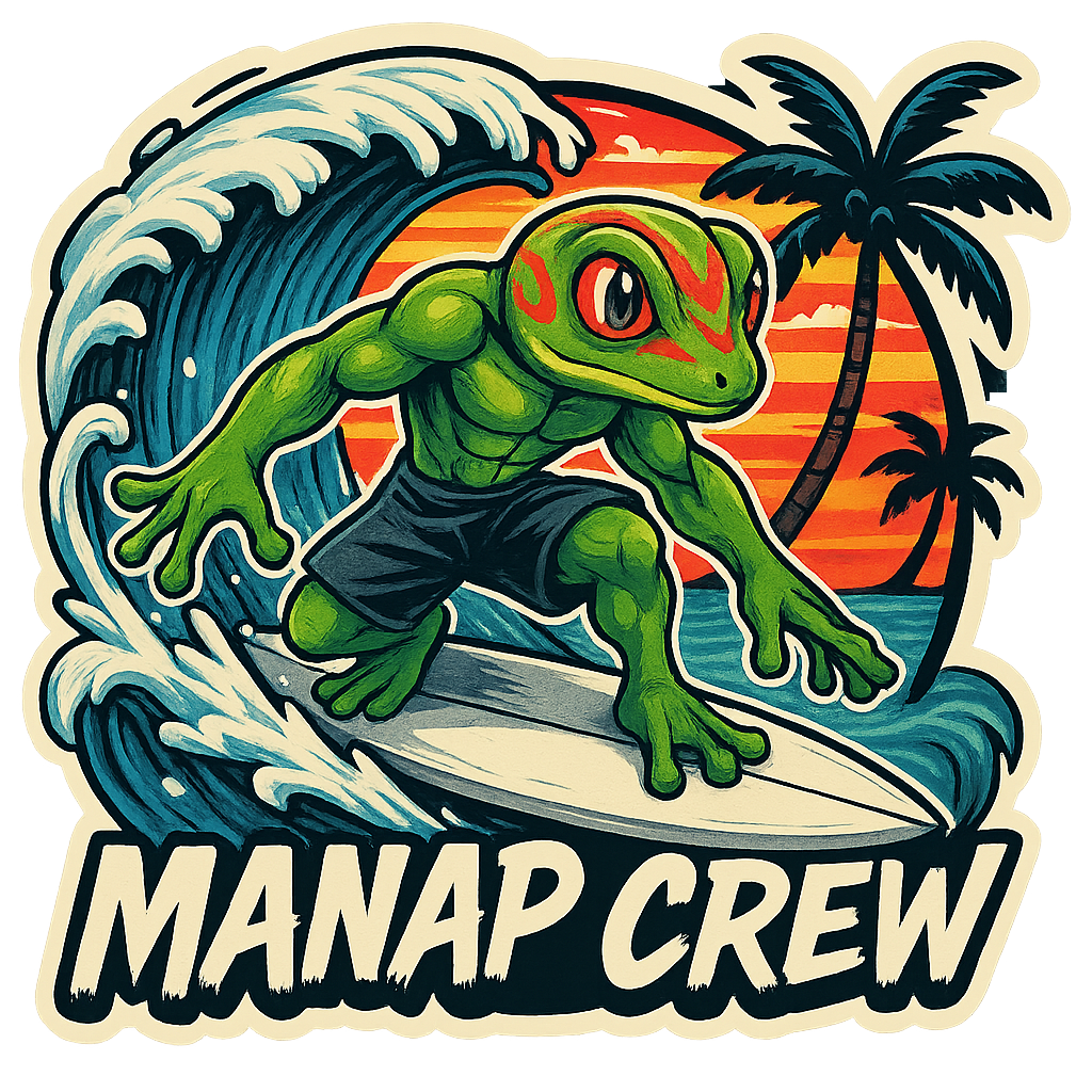 Sticker Margouya surfeur — Manap Crew